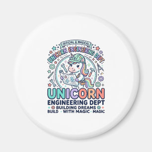 Enhörning Ingenjörsavdelning Fet Typsnitts T-Shirt Magnet