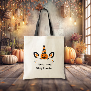 Enhörning Jack O Lantern Med Namn Tygkasse