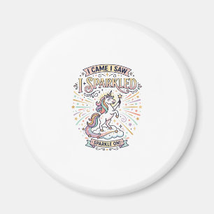 Enhörning Jag Kom Jag Såg Jag Gnistrade Tryckfärdi Magnet