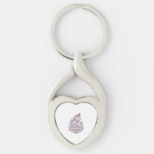 Enhörning Jingle Horns Charming Kläder Grafisk_1 Twisted Heart Silverfärgad Nyckelring