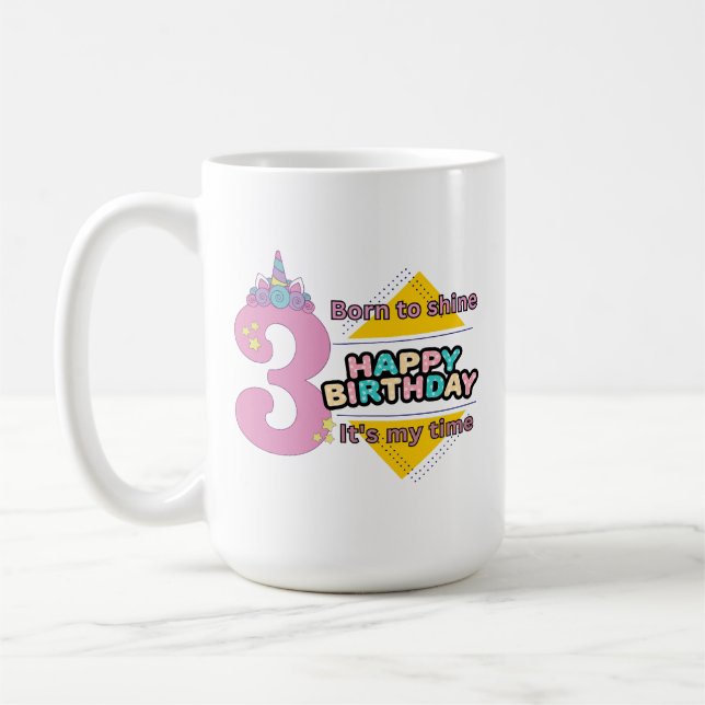 Enhörning kaffemugg design för barn  (Vänster)