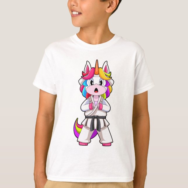 Enhörning Karate Kampkonst T Shirt (Framsida)