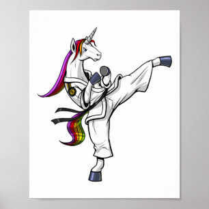 Enhörning Karate Ninja Kampsport Judo Kickboxning Poster