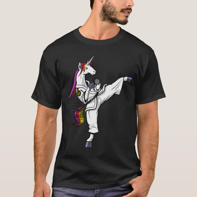 Enhörning Karate Ninja T Shirt (Framsida)