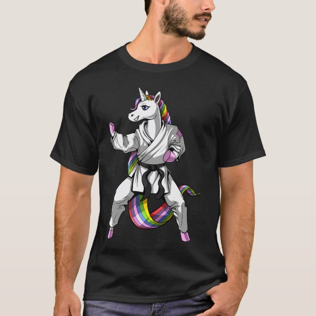 Enhörning Karate T Shirt (Framsida)