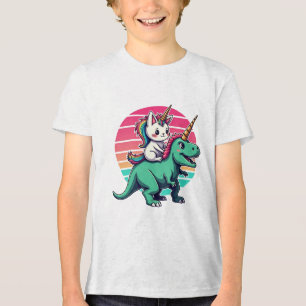 Enhörning Katt T-Rex Äventyr för Kattälskare T Shirt