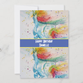 Enhörning Konst Barn Flickor Födelsedagsinbjudan  Inbjudningar