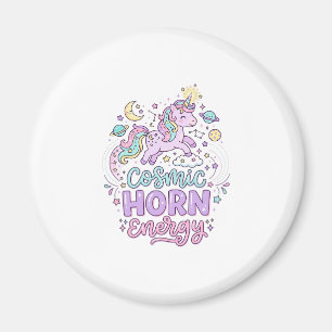 Enhörning Kosmisk Horn Energi Söt Pastell Grafisk Magnet
