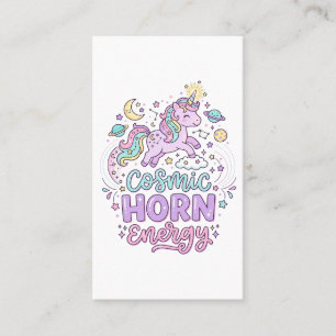 Enhörning Kosmisk Horn Energi Söt Pastell Grafisk Visitkort