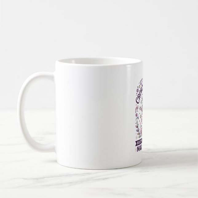 Enhörning Krönt i Magi Fet Typografi Grafisk T Kaffemugg (Vänster)