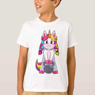 Enhörning kroppsbyggare hantel kroppsbyggande t shirt