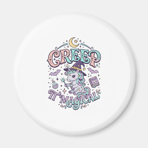 Enhörning Kryp Det Magisk Retro Stil T-Shirt Desig Magnet