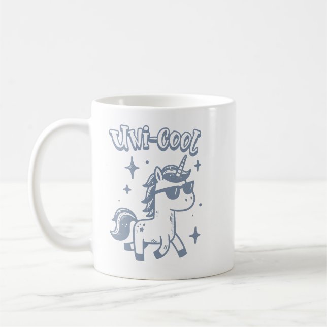 Enhörning Kul Magisk Kul Magisk Fantasykonst Kaffemugg (Vänster)