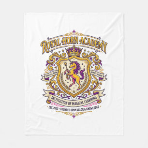 Enhörning Kungliga Horn Akademi Stylish Zazzle Des Fleecefilt