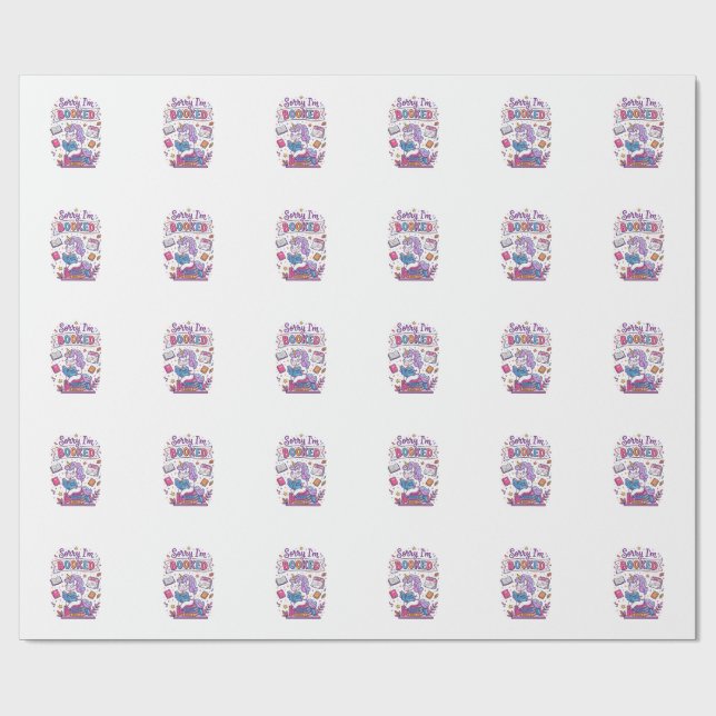 Enhörning ledsen jag är bokad Retro stil tryck på  Presentpapper (Platt)