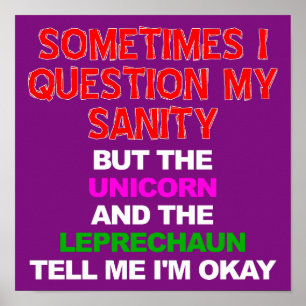 Enhörning Leprechaun Roligt Affisch Skylt