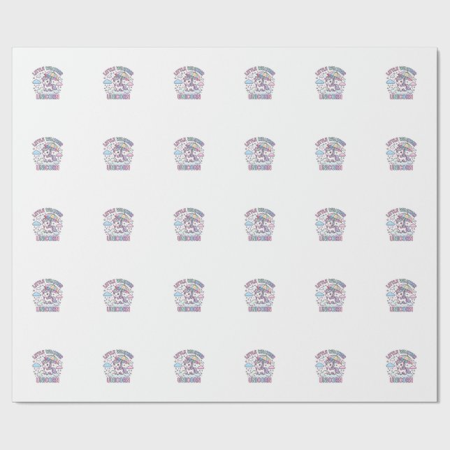 Enhörning Liten Väder Enhörning Grafisk Design Vit Presentpapper (Platt)