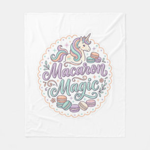 Enhörning Macaron Magi Whimsical T-Shirt Design_1 Fleecefilt