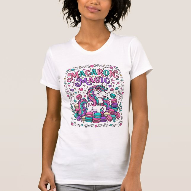 Enhörning Macaron Magisk Färgglad Marknadsplats Ko T Shirt (Framsida)