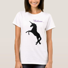 Enhörning Magi Tro Svart Dam T-Shirt