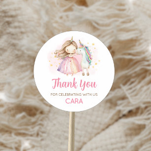 Enhörning Magisk Dag Födelsedagsfest Runt Klistermärke