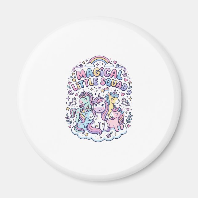 Enhörning Magisk Liten Sällskap Grafisk Design Pro Magnet (Framsidan)