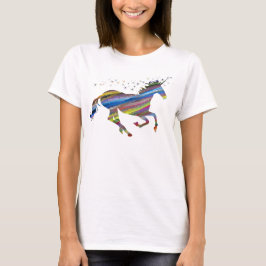 Enhörning Magisk Randig Dam T-Shirt