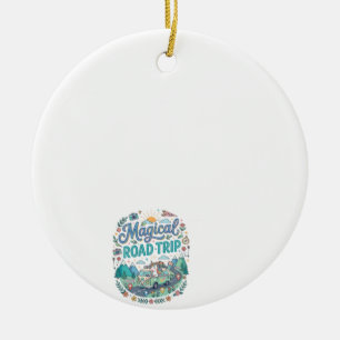 Enhörning Magisk Road Trip Print Klar POD Konst_ Julgransprydnad Keramik