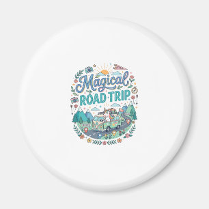 Enhörning Magisk Road Trip Print Klar POD Konst_ Magnet
