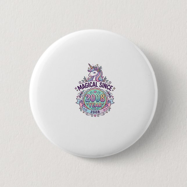 Enhörning Magisk Sedan År Grafisk Design Zazzle D Knapp (Framsida)