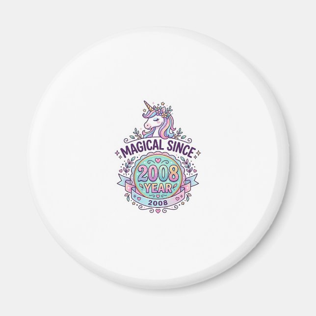 Enhörning Magisk Sedan År Grafisk Design Zazzle D Magnet (Framsidan)