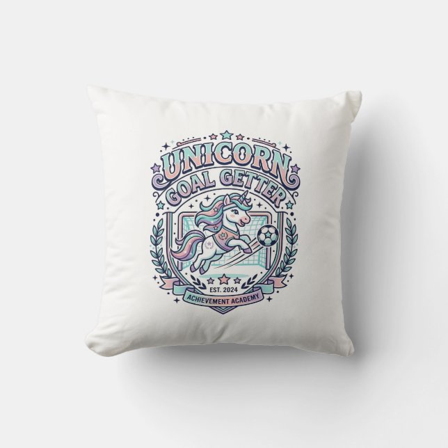 Enhörning Mål Getter Retro Stil Grafisk T-Shirt De Kudde (Framsida)