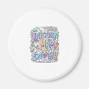 Enhörning Mama Energi Kawaii Vektordesign_1 Magnet
