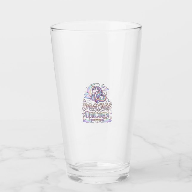 Enhörning Måne Barn Enhörning Original Zazzle Desi Glaskopp (Framsida)