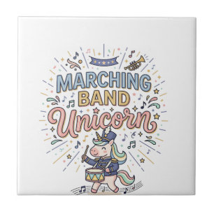 Enhörning Marching Band Enhörning Print Klar Markn Kakelplatta