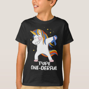Enhörning Med Blått Band Typ 1 Diabetes T1d Typ T Shirt