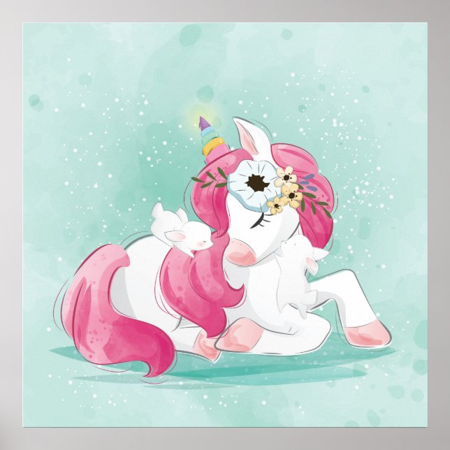 Enhörning med kaninungar affisch (Framsidan)
