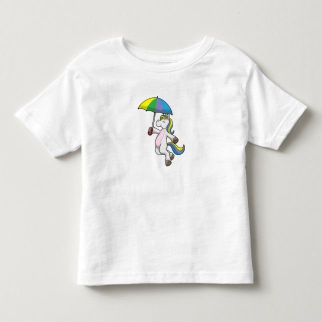 Enhörning med paraply t shirt (Framsida)