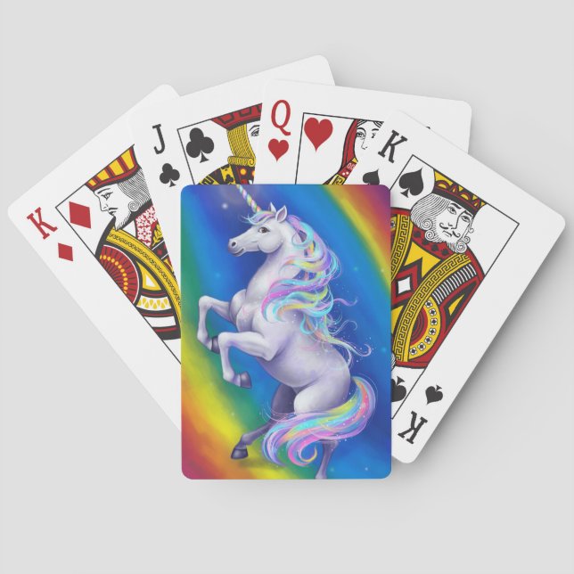 Enhörning med regnbåge casinokort (Baksidan)
