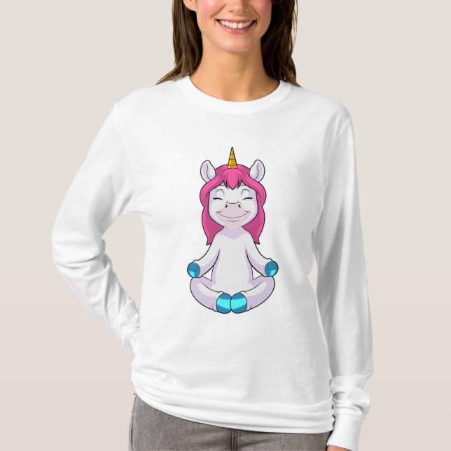 Enhörning Mediterar i sittande ställning T Shirt (Framsida)