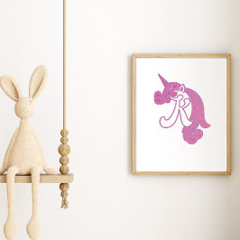 Enhörning Monogram  K Affisch