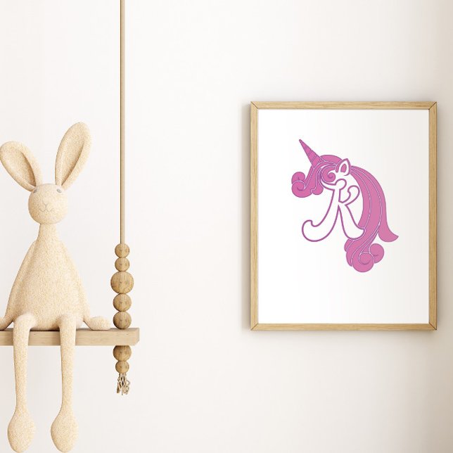 Enhörning Monogram  K Affisch (Skapare uppladdad)