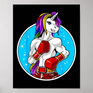 Enhörning Muay Thai Boxning Kickboxning Kampsport Poster