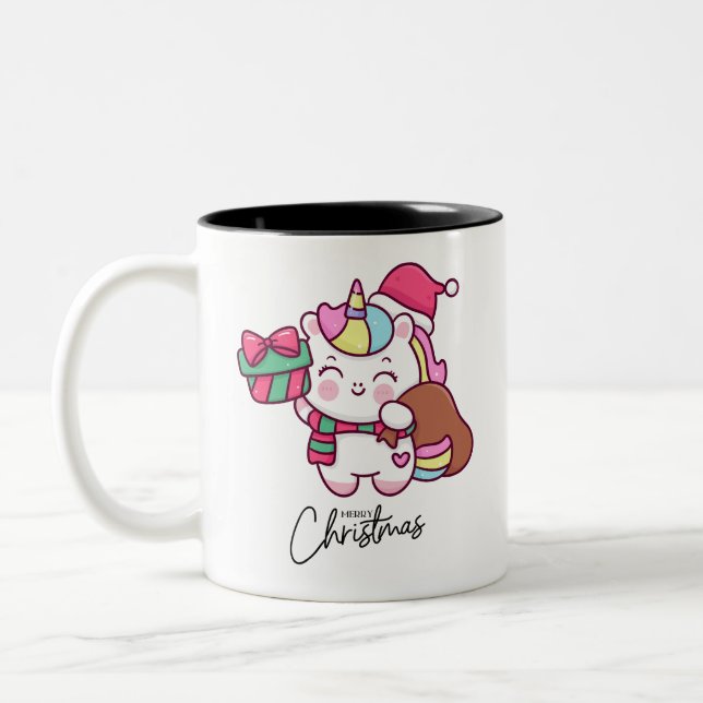 Enhörning mugg design för jul  (Vänster)