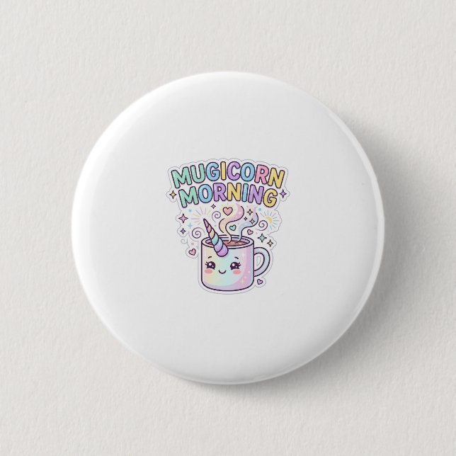 Enhörning Mugicorn Morgon Grafisk Design Zazzle De Knapp (Framsida)