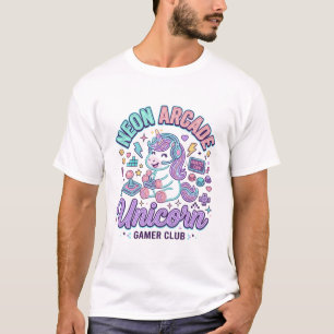 Enhörning Neon Arkad Enhörning Retro Stil Produkt T Shirt