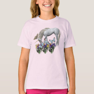Enhörning Och Fjärilar Tee Shirt