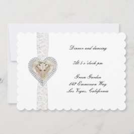 Enhörning och spets bröllagsmottagning kort