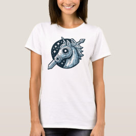 Enhörning och svärd Mystisk emblemdesign T Shirt