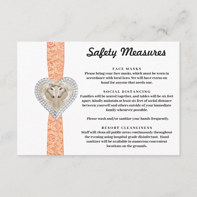 Enhörning Orange Snörliv Säkerhetsåtgärder Tilläggskort (Framsida)